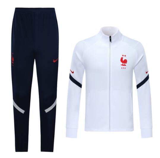 France White Training Suits Jacket and Trousers 2020/21